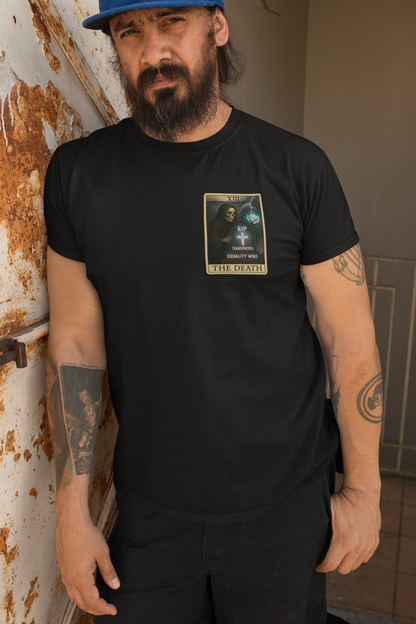 RIP Transphobia Tarot T-Shirt – Gothic Pride with Trans Power