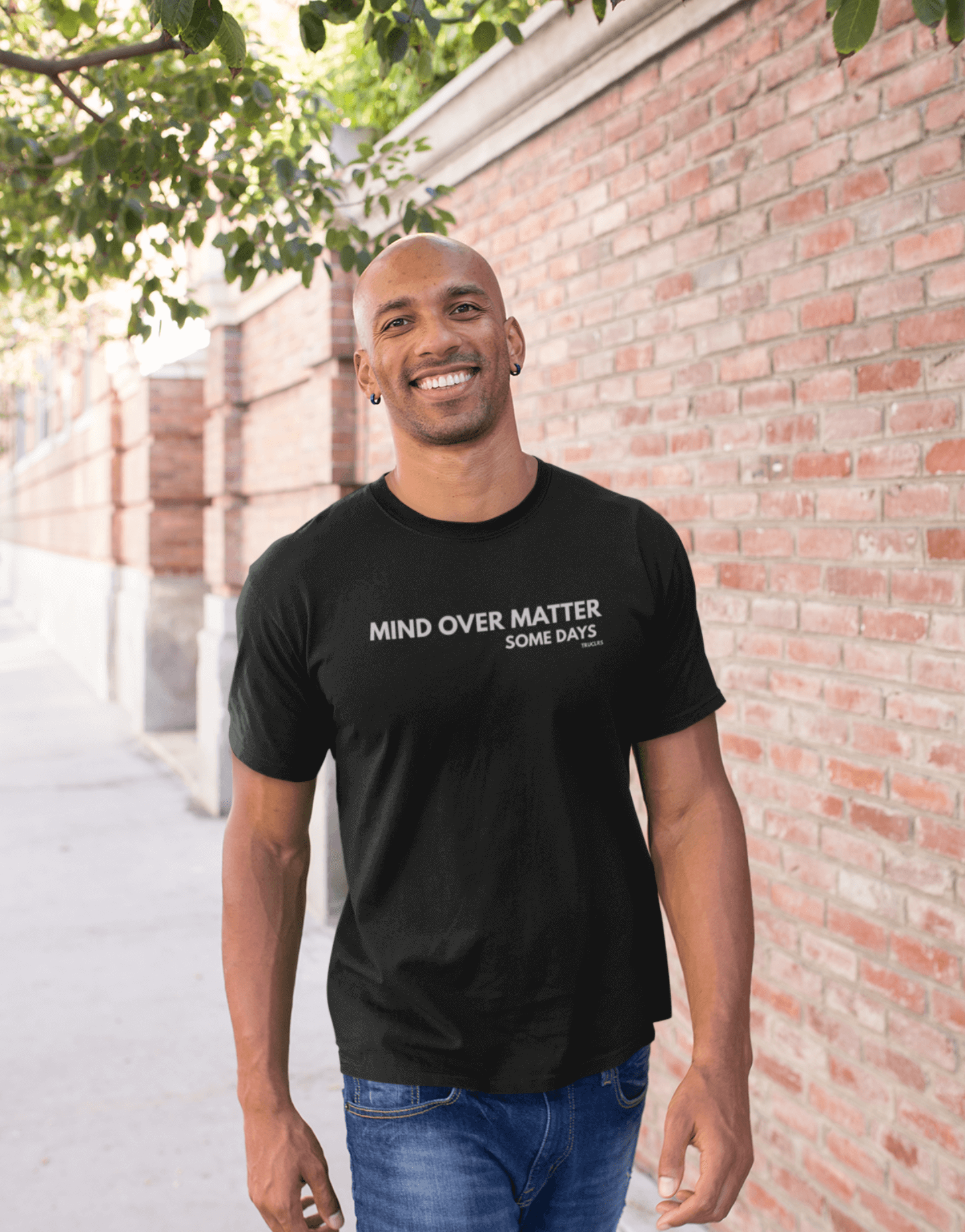 A T Shirt for Humans doing their best - Mind over Matter motivation t shirt black recycled cotton streetwear