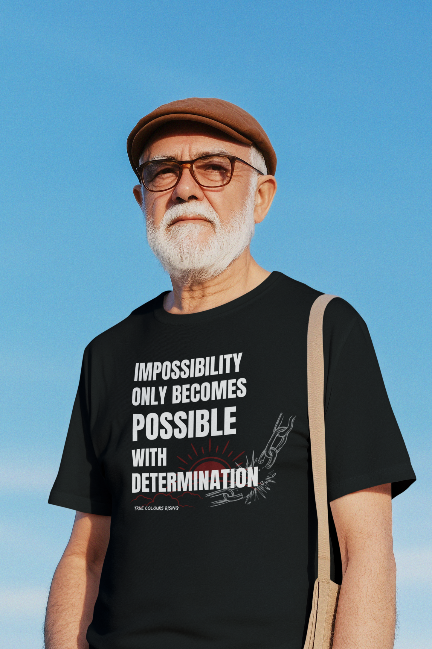 Front View T shirt, determination is all that is needed